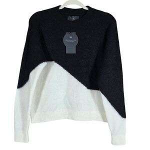 WithBlack Frida Sweater Womens Medium NEW Contrast Minimalist Edgy Urban Cozy